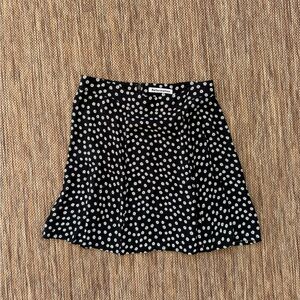 Reformation Black and White Floral Skater Skirt